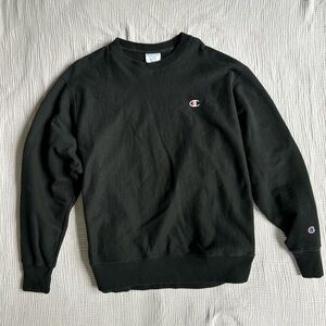 Champion Black Crewneck Sweatshirt with Small Logo